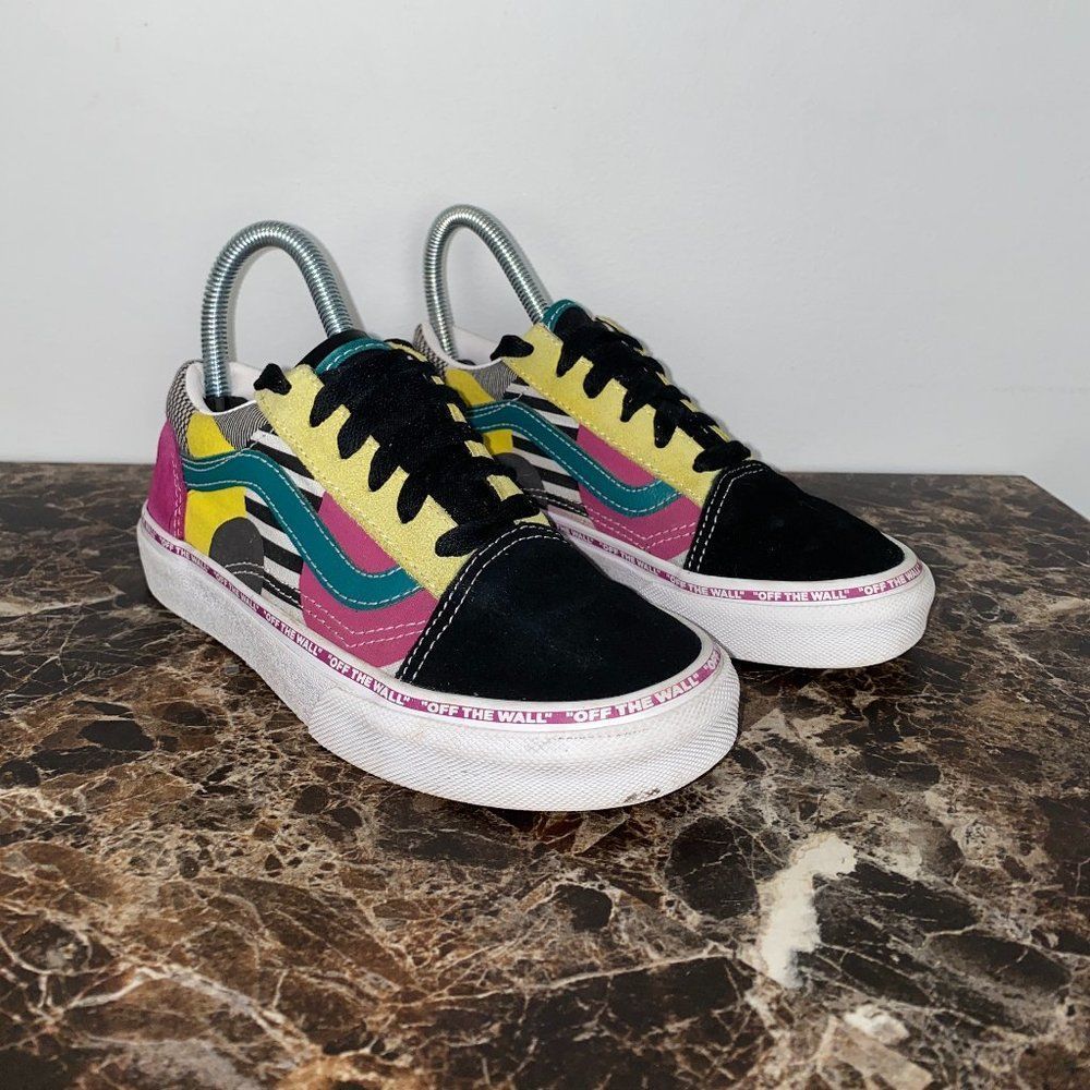 VANS Old Skool Juxtapoze Multicolor SK8 Sneakers Shoes US Kids Size 2.5
